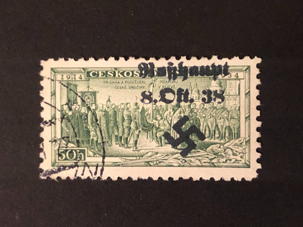 SUDETENLAND WWII-GERMAN OCC. Local ovpt (ROSSHAUPT) 50 h. USED #925