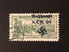 SUDETENLAND WWII-GERMAN OCC. Local ovpt (ROSSHAUPT) 50 h. USED #925