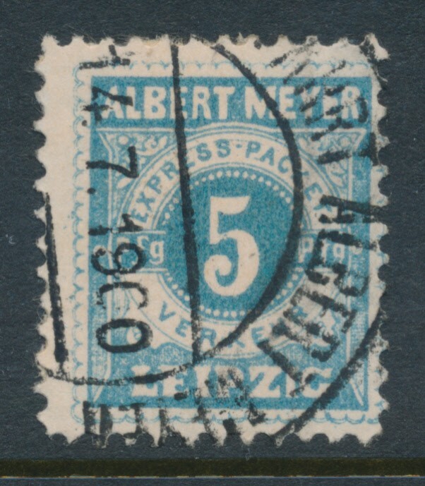 Leipzig 1897 Mi A12aX Light Blue 5Pf Used Town Local, PrivatPost