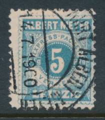 Leipzig 1897 Mi A12aX Light Blue 5Pf Used Town Local, PrivatPost