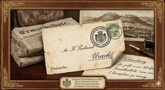 1885 Württemberg Official Postcard Neuffen to Urach Newspaper Shortage Postsache