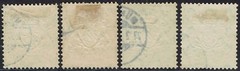 BAVARIA 1901 ARMS EMBOSSED SET 1MK 2MK AND 5MK HORIZONTAL WAVY LINES WMK USED