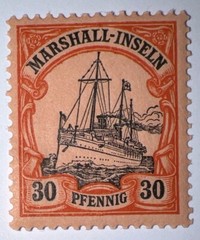 Travelstamps: GERMANY MARSHALL ISLANDS STAMPS Kaiser’s Yacht Mint OG NH UNWMK 30