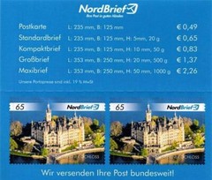 MZV: MH MiNr. 6 (MiNr. 26 II), „Castles And Palaces“, Value Of 0.65 EUR, MH, Fr.