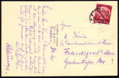 1939 GERMAN occupation of POLAND postcard circulated with over print Stamp