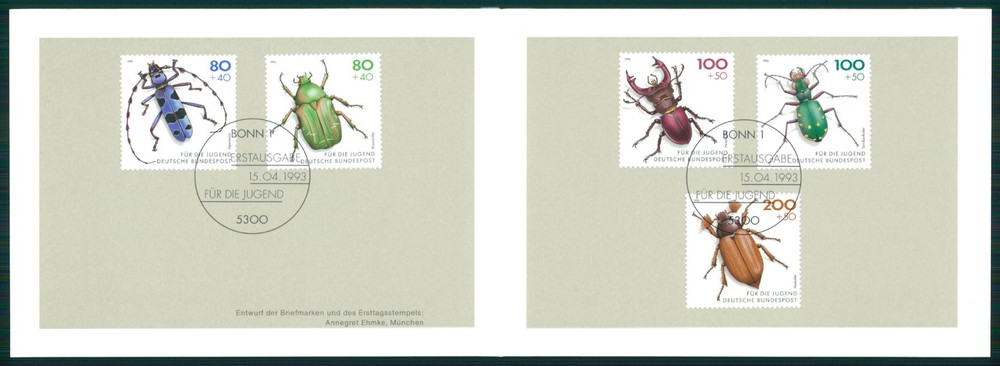 GERMANY MINISTER CARD 1993 FAUNA INSECTS BEETLE CARTE MINISTRE RARE !! m4063′