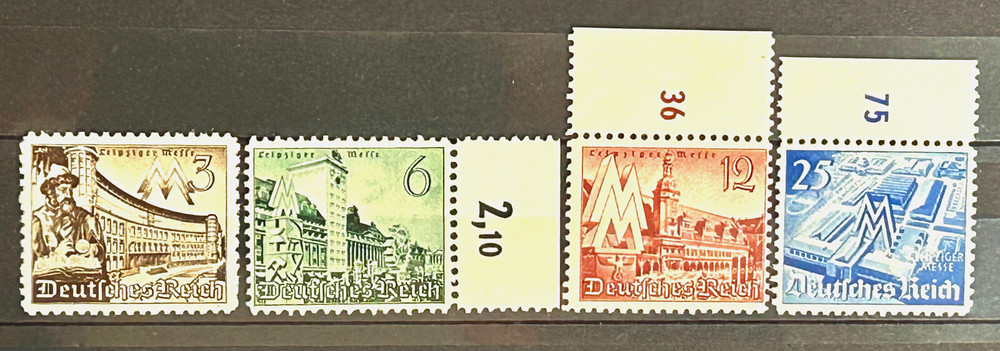 1940 German set of 4 Stamps – Leipzig Spring Fair views of Leipzig MNH /904
