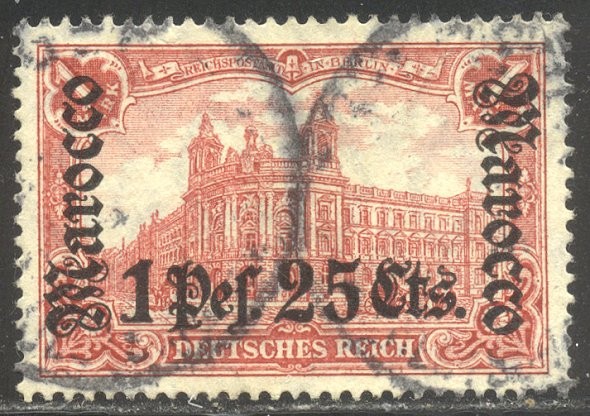 GERMAN Offices in MOROCCO #42 Used – 1903 1p25c on 1m Surcharge