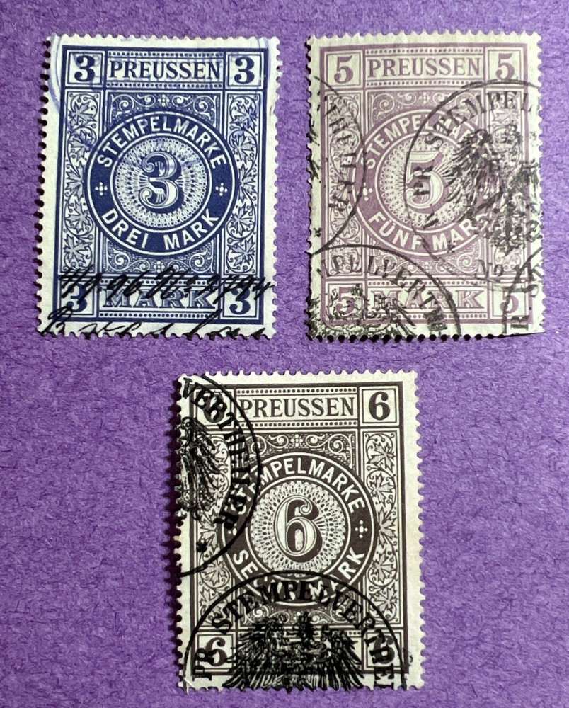 Germany Prussia – Used Tax Stamps