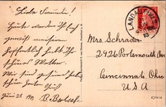 GERMANY 1913 BAYERN POSTAL HISTORY PICT POSTCARD ADDR USA & POSTMARK