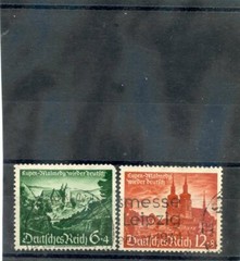 GERMANY Sc B174-5(MI 748-9)F-VF USED 1940 RETURN OF EUPEN-MALMEDY SET $15
