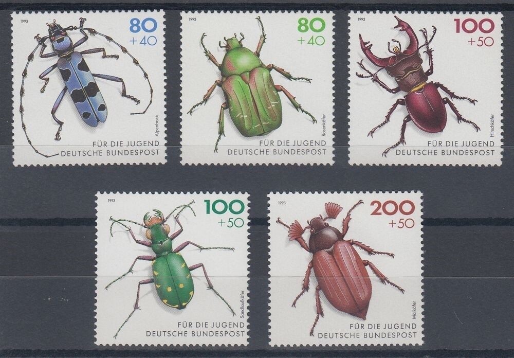 GERMANY 1993 BEETLES MINT SET (x5) (ID:455/D53891)