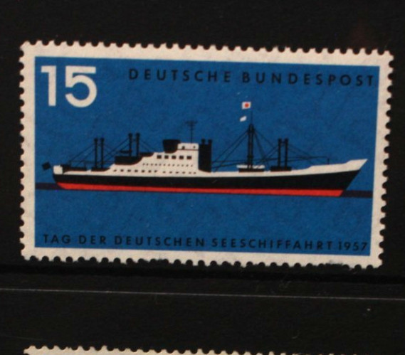 WEST GERMANY 1957 Merchant Shipping Day: Boats Ships 15pf. Set of 1. MNH. SG1183