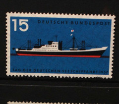 WEST GERMANY 1957 Merchant Shipping Day: Boats Ships 15pf. Set of 1. MNH. SG1183