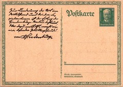 GERMANY 1927 POSTAL CACHET STATIONERY POSTCARD COMM HINDENBURG UNUSED