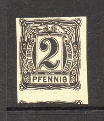 Germany 1890s Leipzig 2p Local Verkher Black (Proof?) Mint NH – S60841
