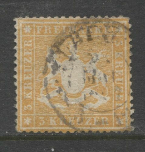 Germany States 1860 WURTTEMBERG 3 Kreuzer Cote of Arms used, $ 60.00