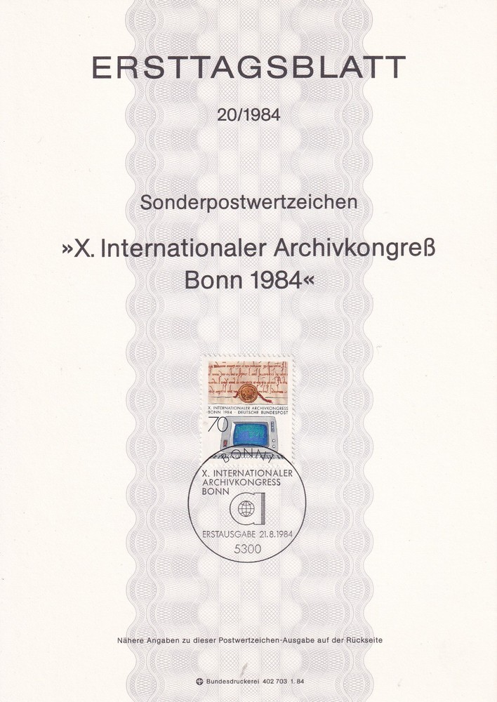 Bundesrepublik ETB 1224 Scott 1425 Archive Congress