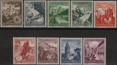 Stamp Germany Mi 675-83 Sc B123-31 1938 3rd Reich Austria Landscape Flower MNG