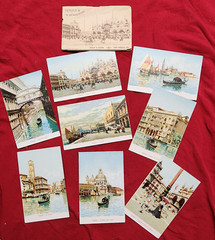 Beautiful Antique Italian COLOR postcard book booklet Italy Venice VENEZIA