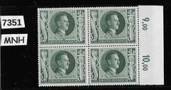 #7351 MNH Hitler block Sc B232 1943 Birthday / WWII Germany / Third Reich