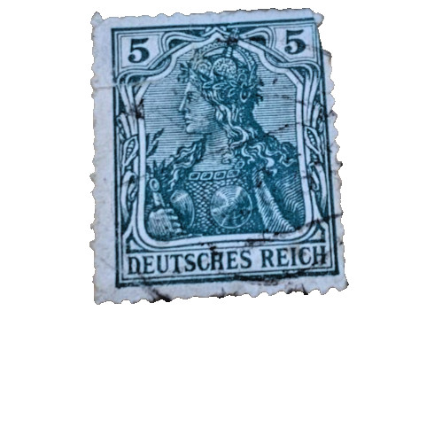DEUTSCHES REICH 5PF Green Vintage German Stamp 51225A