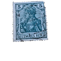 DEUTSCHES REICH 5PF Green Vintage German Stamp 51225A