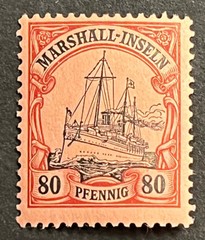 Travelstamps: GERMANY MARSHALL ISLANDS STAMPS Kaiser’s Yacht 80pf MOGH UNWMK