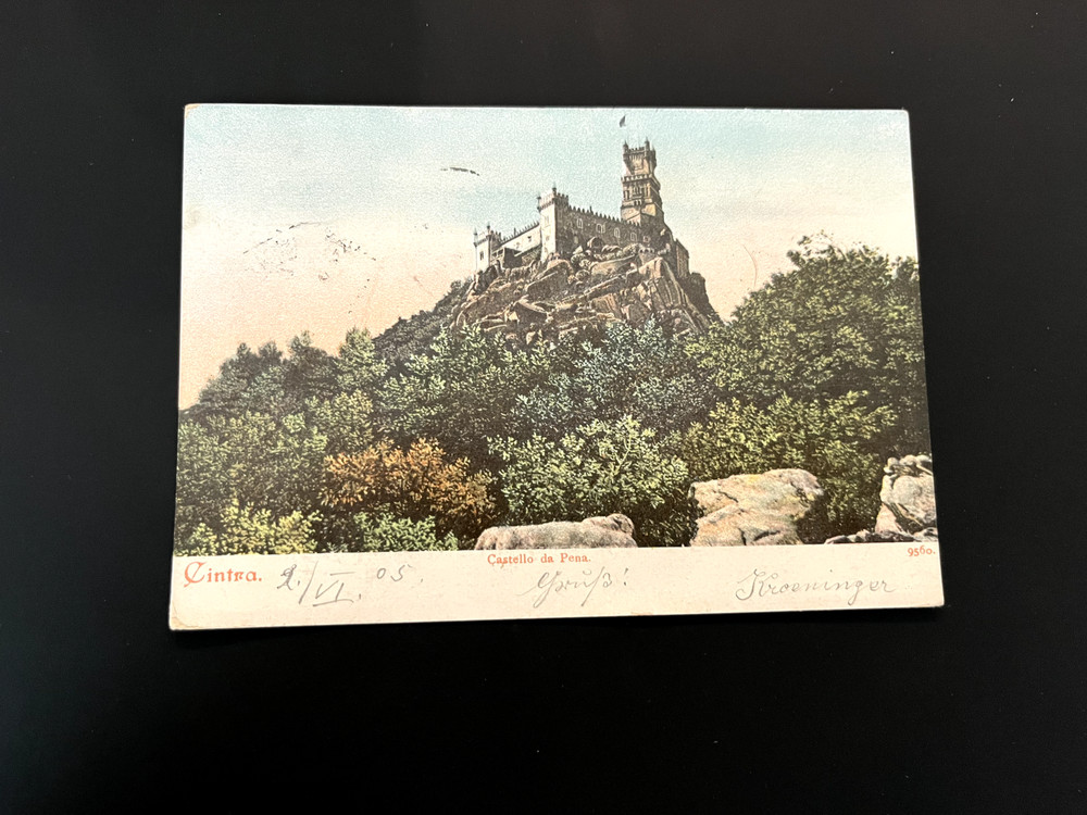 Antique Imperial German Reich Postcard Castle da Pena Portugal Middle age