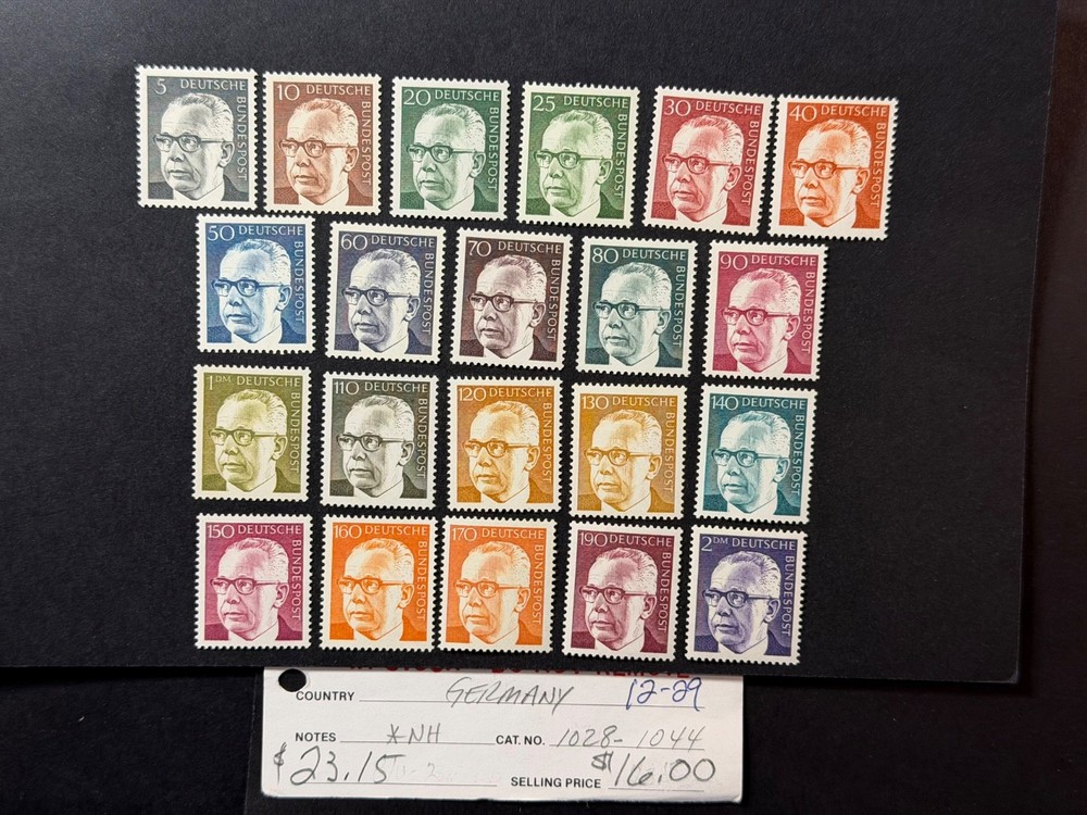 Germany # 1028 – 1044 MNH* 2026 Scott Catalogue Value $ 23.15