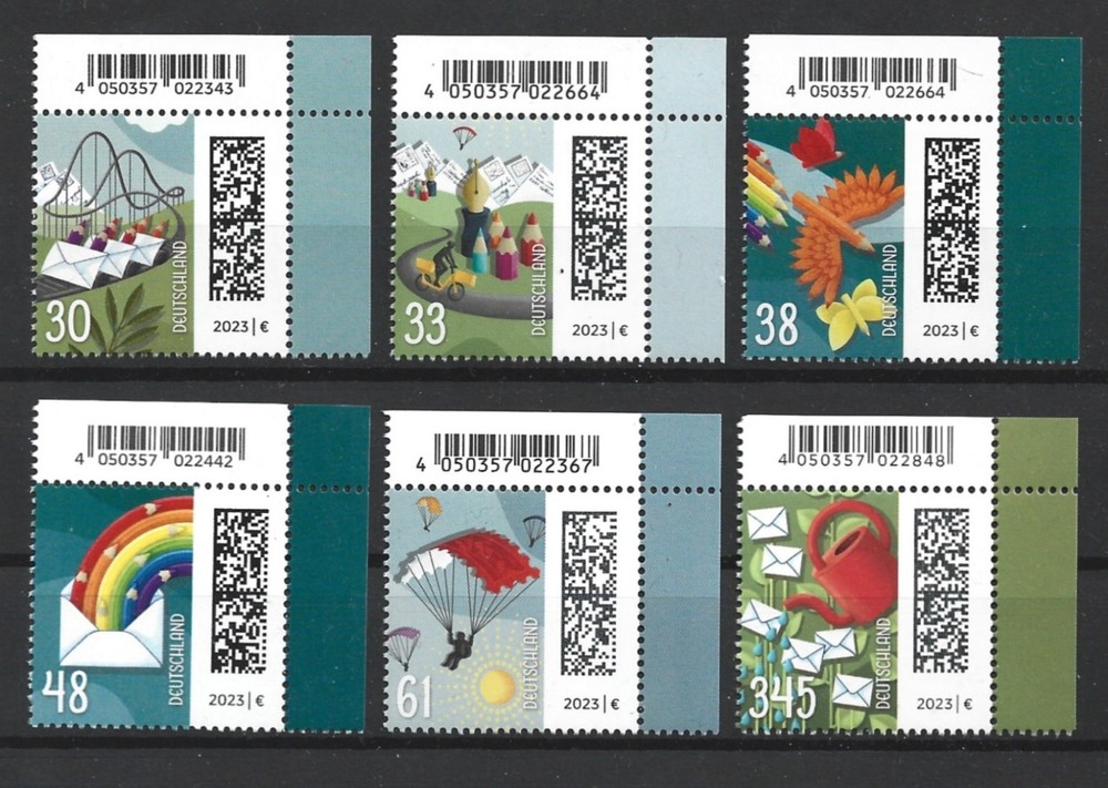 Germany 2023 World of Letters – Complete Permanent Set Upper Left corner MNH
