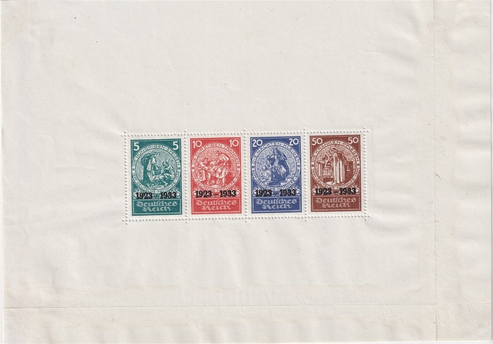 Stamp Germany Reich Mi 508-11 Sheet 1933 Saint Elizabeth Schwind Charity H MNH