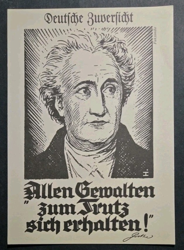 1930s Goethe Homage Flight Graf Zeppelin Vintage Germany Postcard