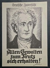 1930s Goethe Homage Flight Graf Zeppelin Vintage Germany Postcard
