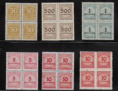 100+ MNH Stamps in Blocks of 4 Weimar Republic Germany Overprints #2370