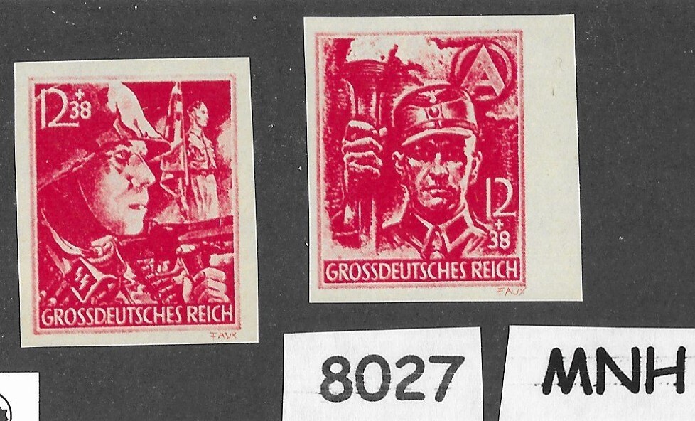 REPRODUCTIONS MNH IMPERF Stamp set Third Reich Germany April 1945 #8027