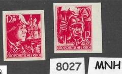 REPRODUCTIONS MNH IMPERF Stamp set Third Reich Germany April 1945 #8027