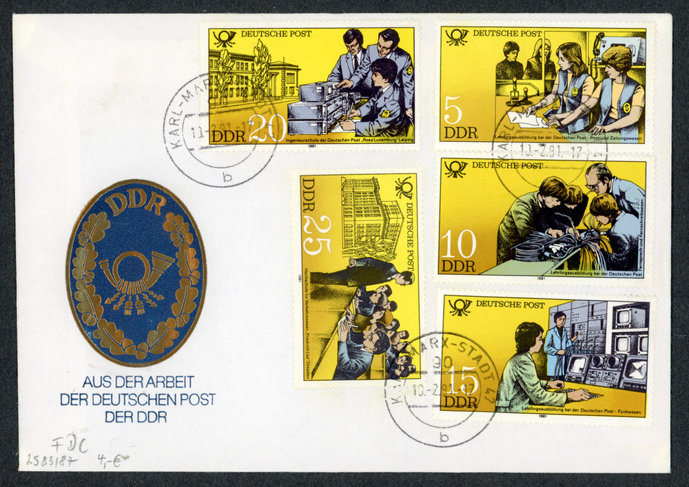 DDR First Day Cover Karl-Marx-Stadt 1981 Scott #2161 2162 2163 2164 2165