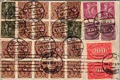 GERMANY 1923 POSTAL INFLATION MULT FRANKED COVER ADDR PRAG POSTMARK HAMBURG