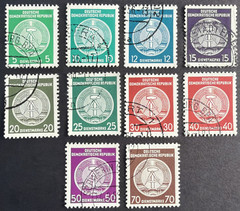 Germany DDR 1954 Sc #O18-O27 Set of 10 Precancel Official Stamps