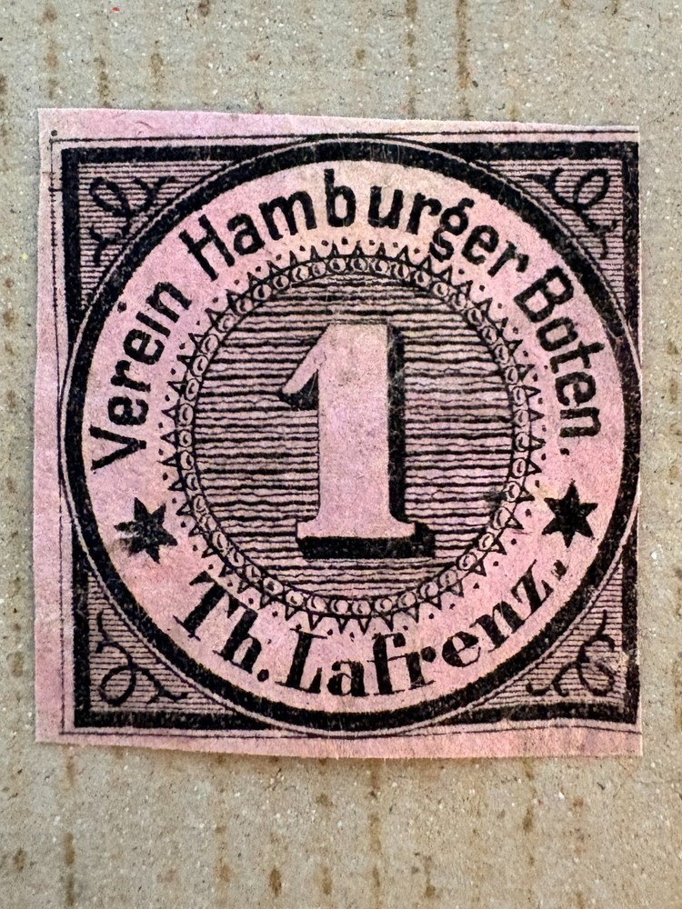 Hamburg 1s Local Post Stamp / Hamburger Boten 1863
