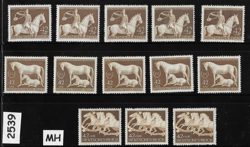 MH Stamp collection Munich Horse derby WWII Third Reich era stamps #2539