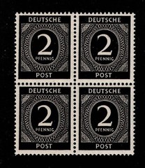 MNH Stamp block Sc 531 1946 Post WWII Germany Large numeral From mint sheet