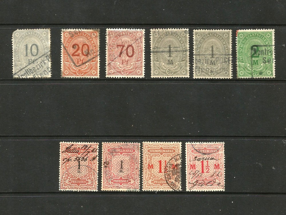 GERMANY old back of the book, Preusz Hess Staatseisenbahen stamps