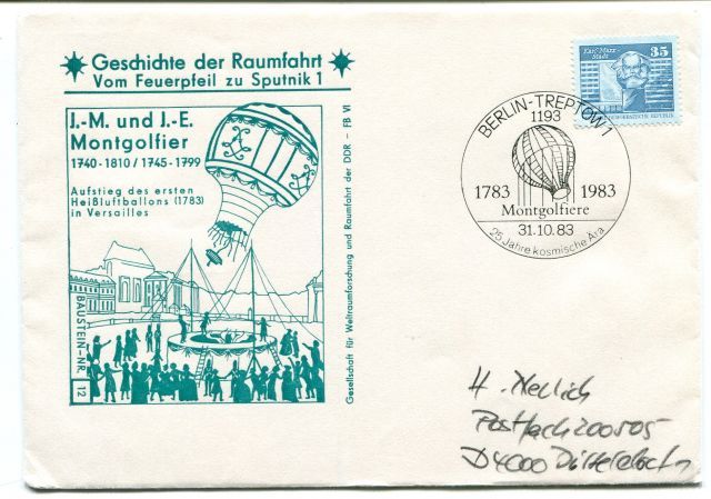 1983 Geschichte Raumfahrt Vom Feuerpfeil Sputnik 1 Montgolfier Berlin Trepton