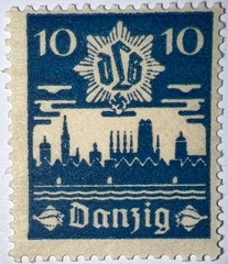 Travelstamps: 1937 Germany Danzig Stamps Mi.No. 267, Mint, Og, Hinged, WW2 Era