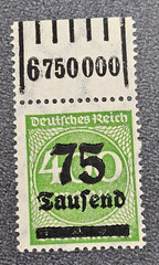 Stamp Germany Reich FREIMARKE 75 000 Mark 1923 Mi. Nr. 287 [🇩🇪37420]