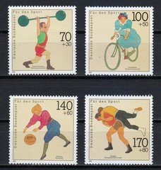 Germany 1991 MNH Mi 1499-1502 Sc B701-B704 19th century sports images **