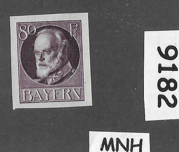 MNH stamp Sc 129 German Republic Bavaria Bayern 1916 IMPERF #9182