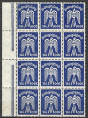 Germany Stamp Block 1923 SC# C19 200m dk violet blue ‚ Carrier Pigeon ‚